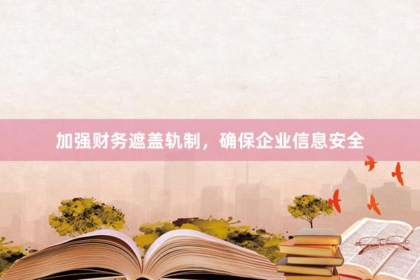 加强财务遮盖轨制，确保企业信息安全